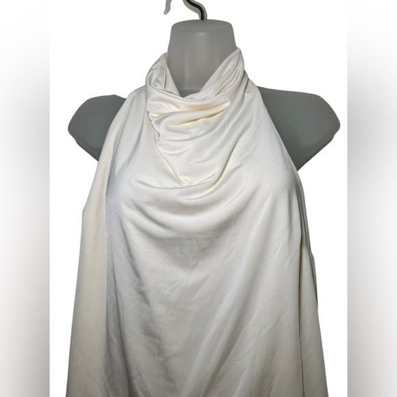 Meshki Federica Ivory Slinky Asymmetrical Halter Neck Top XXL NWT - Picture 4 of 8